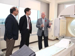 Health Minister Eric Hoskins was in town last year to help announce $4.6 million to build the space needed for a new PET scanner Healh Sciences North.(Gino Donato/Sudbury Star file photo)