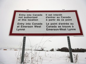 A sign is seen near Emerson.