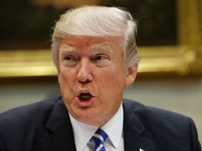 In this March 1, 2017, President Donald Trump speaks in the Roosevelt Room of the White House in Washington. (AP Photo/Evan Vucci, File)