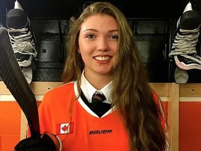 Former Sarnia Lady Sting Aubrey Cole, 15, has committed to Mercyhurst University after a strong second season with Ridley College. (Handout)