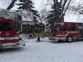 Edmonton fire on scene of a house fire near 120 Avenue & 95 Street on Monday, March 6, 2017.