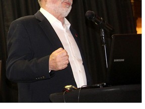 Former Ontario agriculture minister Elmer Buchanan, recently appointed as trustee for the Ontario Processing Vegetable Growers' Association, talked to vegetable growers from around southwestern Ontario about his plans to grow the industry for both growers and processors during a meeting in Chatham, Ont. on Monday March 6, 2017. (Ellwood Shreve/Chatham Daily News/Postmedia Network)