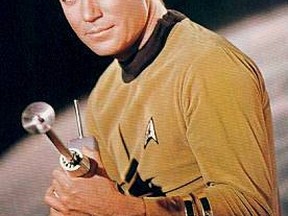 William Shatner as Captain Kirk in the original Star Trek series from 1966 to 1969