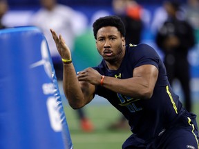 Texas A&M defensive end Myles Garrett solidified his standing as the top pick in the draft with an outstanding combine. (AP)