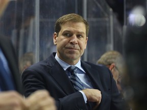 Doug Weight of the New York Islanders handles his first game as interim head coach against the Dallas Stars at the Barclays Center on Jan. 19, 2017, in the Brooklyn borough of New York City. (Getty Images)