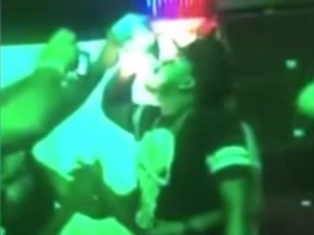 In a video circulating on social media, Kelvin Rafael Mejia can be seen chugging an entire bottle of tequila. He later died of alcohol poisoning. (Screengrab)