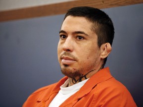 In this June 3, 2015 file photo, Jonathan Paul Koppenhaver, also known as War Machine, appears in court in Las Vegas, Nev. (AP Photo/John Locher, File)