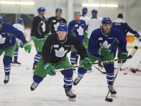 Toronto Maple Leafs defenceman Morgan Rielly skates during a practice at the MasterCard Centre in Toronto on March 5, 2017. (Ernest Doroszuk/Toronto Sun/Postmedia Network)