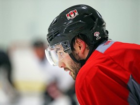 Derick Brassard of the Ottawa Senators during morning practice at the Bell Sensplex in Ottawa on Jan. 10, 2017. (Jean Levac/Postmedia)