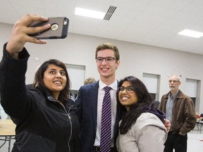 MPP Sam Oosterhoff poses for photos in Smithville following his win Tuesday, March 7, 2017 for the Progressive Conservative nomination for the new riding of Niagara West in the 2018 provincial election. (Julie Jocsak/Postmedia Network)