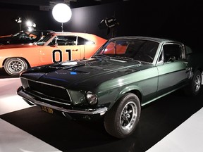 File photo of one of the Ford Mustang GT 390 car's used for Steve McQueen's film Bullitt.  (Photo credit should read MIGUEL MEDINA/AFP/Getty Images)
