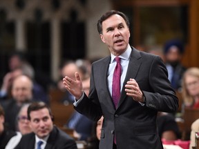 Minister of Finance Bill Morneau responds to a question during question period in the House of Commons on Parliament Hill in Ottawa on Monday, March 6, 2017. THE CANADIAN PRESS/Sean Kilpatrick