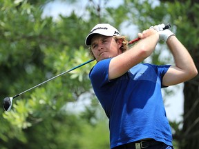 Eddie Pepperell of England hits a shot during previews for the Alfred Dunhill Championship at Leopard Creek Country Golf Club on Nov. 30, 2016 in Malelane, South Africa. (Richard Heathcote/Getty Images)