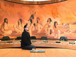 Chief Billy Morin inside the Enoch Cree band office council chambers for story on Edmonton and Enoch will be officially signing a memorandum of understanding Friday and pledging to create greater economic ties in Edmonton, Wednesday, March 8, 2017. Ed Kaiser/Postmedia