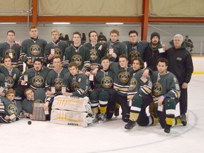The St. Patrick's Catholic High School boys hockey team won the Lambton Kent Secondary School Athletic Association AAA title with an earlier win over Great Lakes Secondary School, but lost the SWOSSA championship earlier this week to St. Anne Catholic High School from Windsor. (Handout)