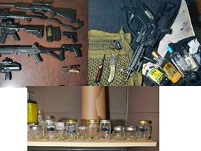 Weapons and drugs seized from a residence in the east end of Kingston, Ont. on Wednesday March 8, 2017. Supplied by Kingston Police