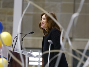 Canadian Olympic cyclist and speed skater Clara Hughes speaks at Queen's University on Jan. 24, 2017. (Elliot Ferguson/The Whig-Standard/Postmedia Network)