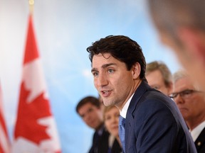 Prime Minister Justin Trudeau takes part in roundtable discussion on the future of energy with industry leaders at CERAweek in Houston, Texas on Thursday, March 9, 2017. CANADIAN PRESS/Sean Kilpatrick
