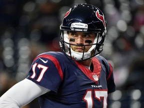 In this Oct. 16, 2016, file photo, Houston Texans' Brock Osweiler prepares for an NFL game against the Indianapolis Colts in Houston. (AP Photo/George Bridges, File)