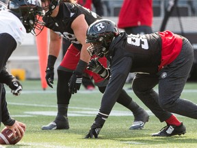 Defensive tackle Moton Hopkins spent the winter in Ottawa and has re-signed with the Redblacks. Errol McGihon/Postmedia Network