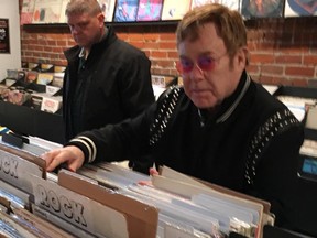 Sir Elton John shops at Beat Street records in Vancouver on Thursday. BEAT STREET INSTAGRAM