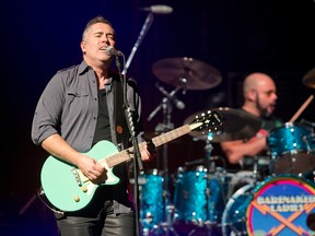 Barenaked Ladies lead singer Ed Robertson and drummer Tyler Stewart perform with the band at Budweiser Gardens in London, Ont., in November 2015. The band has announced a national tour, including a show Oct. 11 at the Imperial Theatre in Sarnia.
File photo/The London Free Press/Postmedia Network