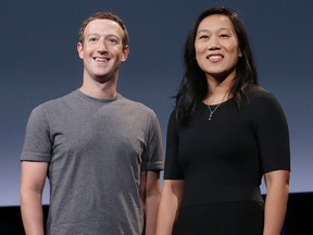 In this Sept. 20, 2016 file photo, Facebook CEO Mark Zuckerberg and his wife, Priscilla Chan, smile as they prepare for a speech in San Francisco. Zuckerberg and his wife are expecting their second child. In a Facebook post, Zuckerberg says his wife Priscilla Chan is pregnant with a girl. (AP Photo/Jeff Chiu, File)