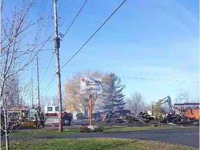 First responders at the scene of a flea market fire in Drummond-North Elmsley near Smiths Falls in November, 2016. OPP /