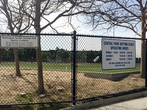 The Huntington Beach Central Park Sports Complex is seen empty in Huntington Beach, Calif., Friday, March 10, 2017. A man was shot and killed by police officers shortly before 7:30 p.m. Thursday, March 8. Police say 200 people were at the complex when the man reportedly carrying a bat and broken bottle was shot by two officers. The mother told KCBS-TV on Thursday that she had struggled with her son's drug abuse issues and sought help for him after he was held in a psych ward last year. (AP Photo/Amy Taxin)