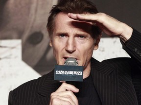Irish actor Liam Neeson speaks during a press conference to promote his new film "Operation Chromite" in Seoul, South Korea, Wednesday, July 13, 2016. 9THE CANADIAN PRESS/AP/Ahn Young-joon)