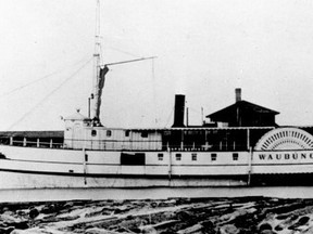 One of the most infamous of 19th-century shipbuilder Melancthon Simpson's vessels, the Waubuno sank in a November storm on Georgian Bay, taking all 25 lives aboard.