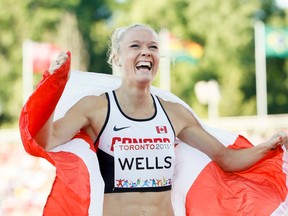 Canada's Sarah Wells wins silver 400 Metre Hurdles at the CIBC Athletic Centre in Toronto on Wednesday July 22, 2015. The Olympic hurdler will be in Stonewall on Tuesday, March 14, 2017, to tell junior high students about the obstacles she’s overcome and invite them to join the Believe Community.
Stan Behal/Toronto Sun/Postmedia Network