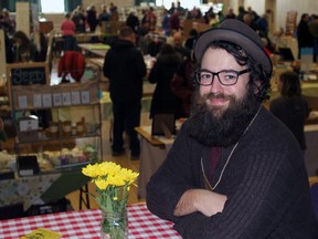 Patrick Joslin, of Bear Root Gardens in Verona, was the chair of the Seedy Saturday committee this year. (Steph Crosier/The Whig-Standard)