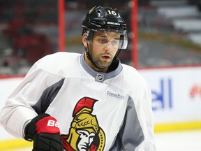 Clarke MacArthur of the Senators skates during practice at the Canadian Tire Centre in Ottawa on Dec. 13, 2016. (Jean Levac/Postmedia)