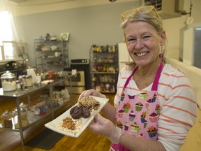Heather Pinsky of Naturally Vegan Company at the food incubator on Dundas Street in London, Ont. (MIKE HENSEN, The London Free Press)