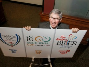 Warren Hansen, manager of event operations with the Canadian Curling Association, mugs for a photo ahead of the 2015 Brier in Calgary. (Lyle Aspinall)