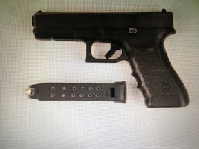 A pistol that was seized by Peel Regional Police. (Police handout)