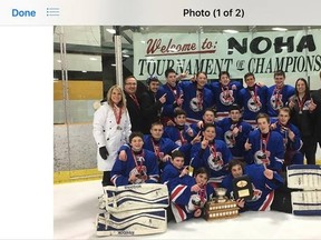 The Cochrane Accel Electric Bantam Blues bring home the gold from the  Northern Ontario Hockey Association Bantam A Tournament of Champions in Temiskaming Shores.