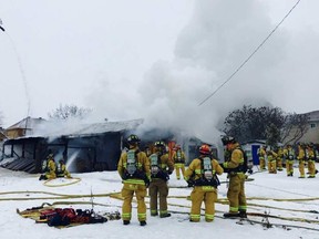 Ottawa firefighters have quickly contained a fire in a vacant structure on Buttonfield Pl. In Orleans. Photo supplied by Ottawa Paramedics