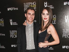 In this Sept. 9, 2015, file photo, Dave Franco, left, and Alison Brie attend a premiere of a movie at Arclight Hollywood in Los Angeles. Franco's publicist has confirmed a People magazine report that the pair had wed. (Photo by Paul A. Hebert/Invision/AP, File)