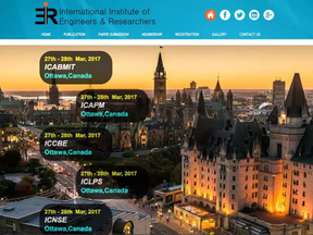 The IIER  (International Institute of Engineers and Researchers) conference website (Screen capture)