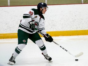 Billy Moskal plays for the St. Marys Lincolns against the Lasalle Vipers earlier this season. Moskal, a 16-year-old Sudbury native and London Knights draft pick, was named Greater Ontario Junior Hockey Western Conference rookie of the year for his stellar season with St. Marys. Blake Mossey/Capturing Daze Photography