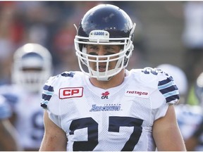 Kingston native and former Toronto Argonaut Cory Greenwood will miss the entire 2017 season after tearing his ACL. Greenwood signed a two-year deal this off-season to play for the Edmonton Eskimos. (Postmedia Network file photo)