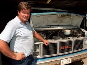 Jim Wise stands outside his garage in Morewood in this archival photo.