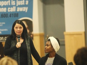 From the left is former sexual trafficking victim Timea Nagy, she held an all-day workshop March 8 in Seaforth to better understand the crime and help identify those stuck in the illegal sex-trade. (Shaun Gregory/Huron Expositor)