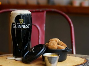 Ireland hated this poorly poured pint of Guinness featured in an online promo by Vancouver's Railtown Cafe, but the local eatery got Irish eyes smiling again with makeup photo and promotion. RAILTOWN CAFE