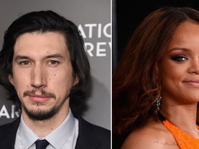 Adam Driver and Rihanna. (Getty Images)