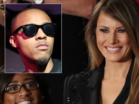 Rapper Bow Wow, left, is under fire for an obscene tweet aimed at the First Lady, Melania Trump.