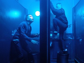 This image released by TriStar Pictures shows Ewan McGregor, left, and Robert Carlyle in a scene from "T2: Trainspotting." (Jaap Buitendijk/Sony - TriStar Pictures via AP)