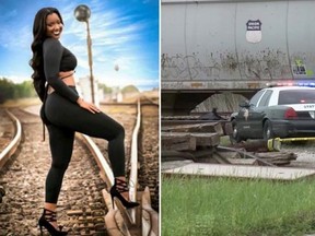 Fredzania Thompson was killed after being struck by a train Friday in Navasota, Texas. She was killed while having photos taken of her on the tracks in a bid to launch a modeling career. (Facebook/KBTX-TV via AP)